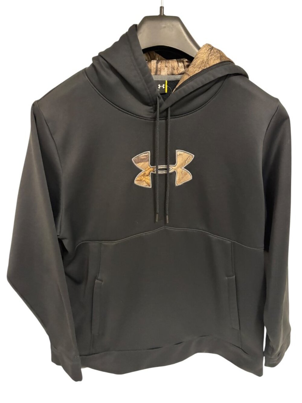 Under Armour Hoodie Mens Size XL Black Pullover Sweatshirt Camo Logo